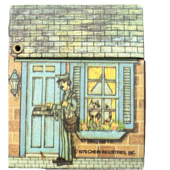 Vintage Tin Metal Recipe Box, 1979 Chein Industries Village Library Kitchen Use - Picture 13 of 14